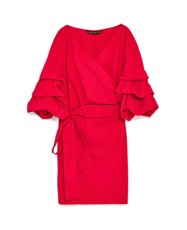 Wrap Crop Top in Tango Red